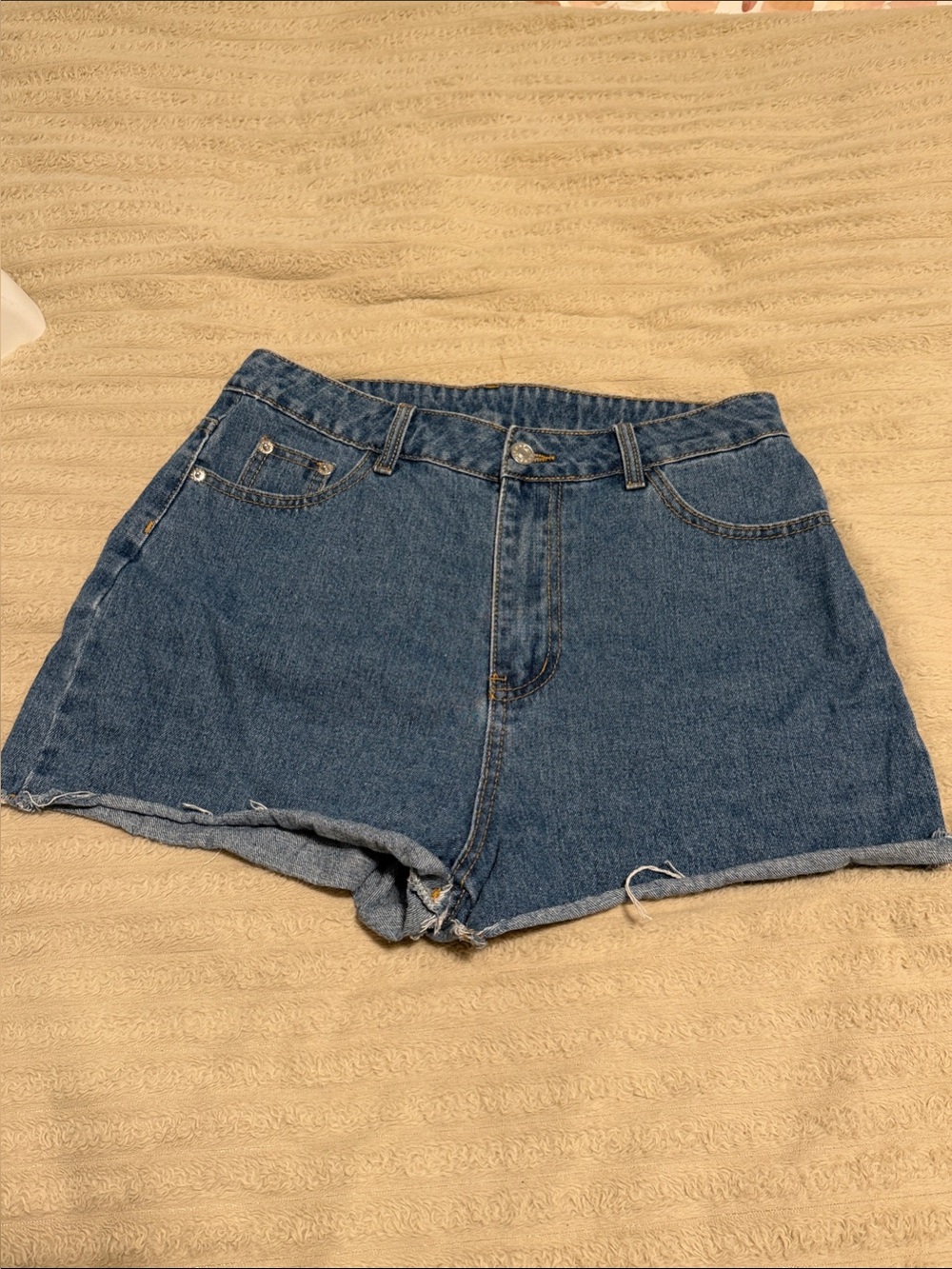 SHEIN Classic Blue High-Rise Denim Shorts